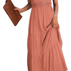 Elegant Terracotta Maxi Dress